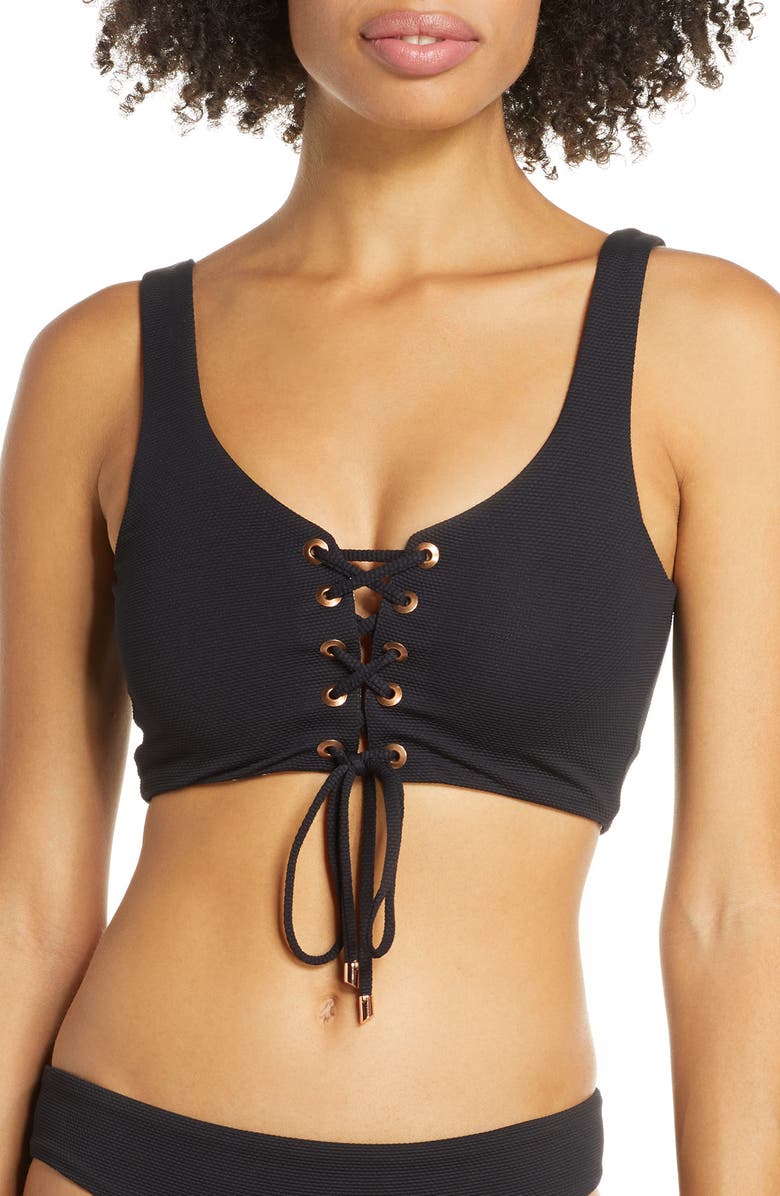 Maaji Dazzling 4-Way Piqué Reversible Bikini Top, Main, color, 