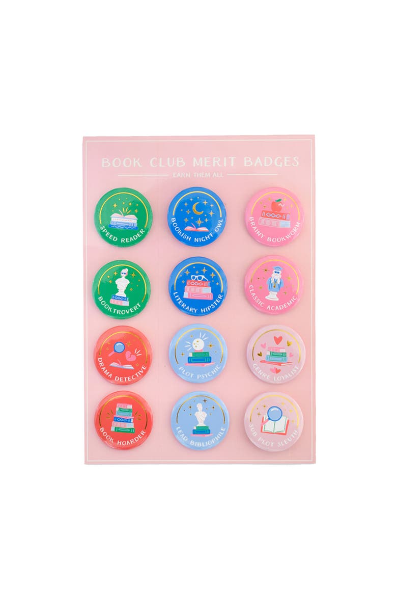 Book Club Pinback Merit Badges, Main, color, Assorted Pre-Pack