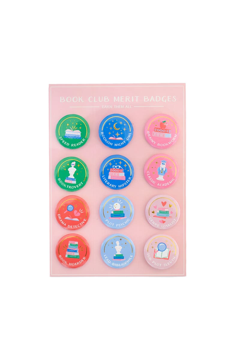 Jollity & Co. Book Club Pinback Merit Badges, Main, color, Assorted Pre-Pack