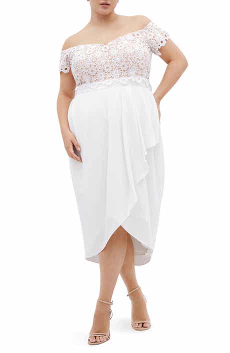 City Chic Lace Glamour Empire Waist Midi Dress