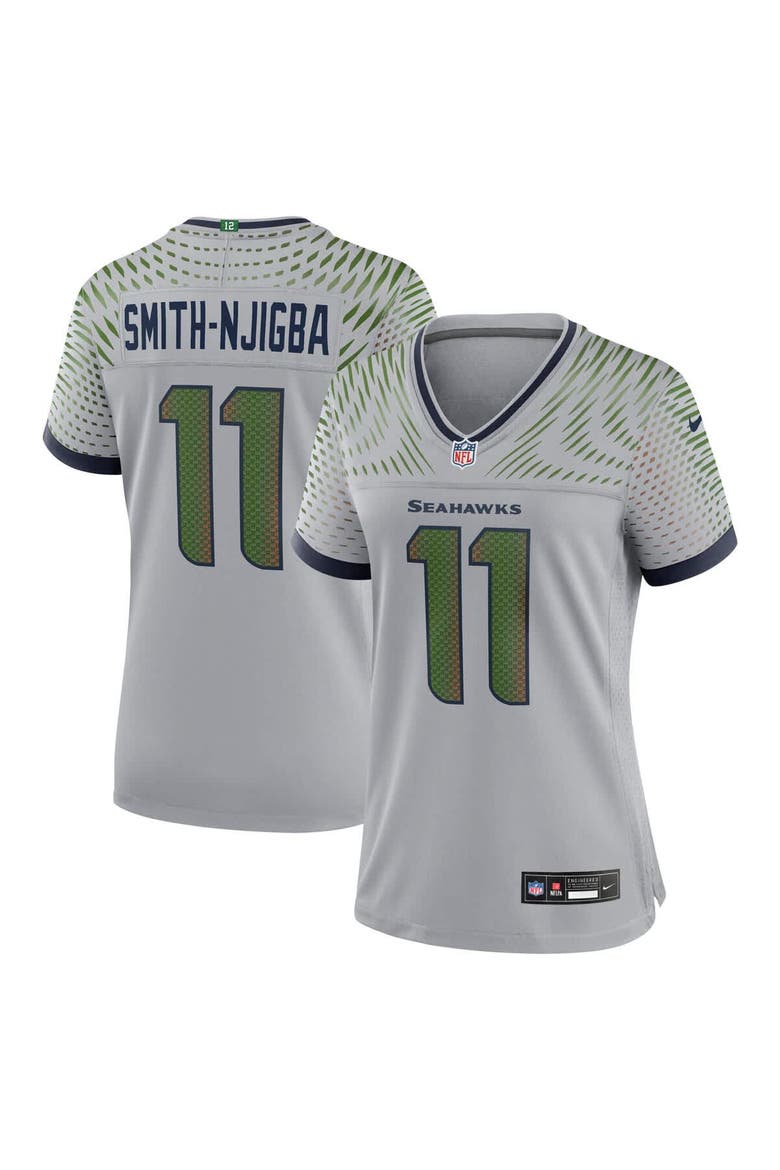 Women's Nike Jaxon Smith-Njigba Wolf Gray Seattle Seahawks 2025 Rivalries Collection Game Jersey, Main, color, Gray