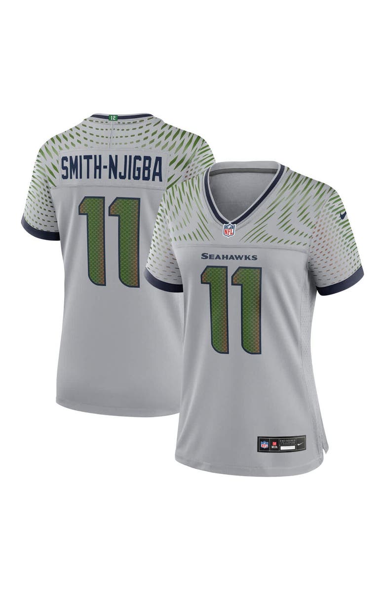 Nike Women's Nike Jaxon Smith-Njigba Wolf Gray Seattle Seahawks 2025 Rivalries Collection Game Jersey, Main, color, Gray