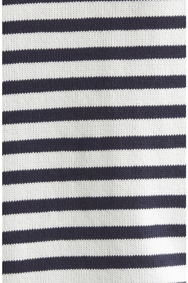 Stripe Cotton & Silk Zip Cardigan, Alternate, color, CLOUD/ INK