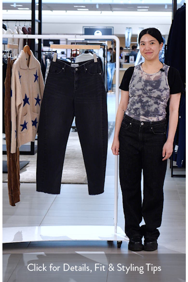 Frayed High Waist Ankle Barrel Jeans video