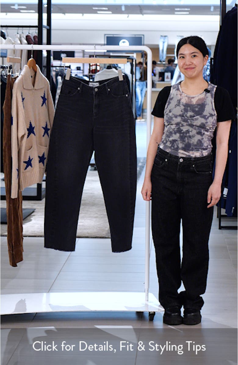Frayed High Waist Ankle Barrel Jeans, sales video thumbnail
