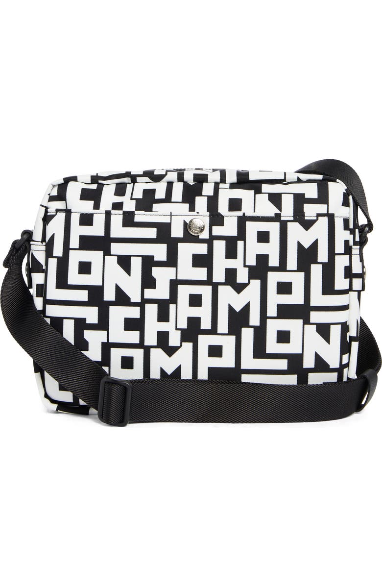Longchamp Le Pilage Medium Camera Bag, Alternate, color, Black/White