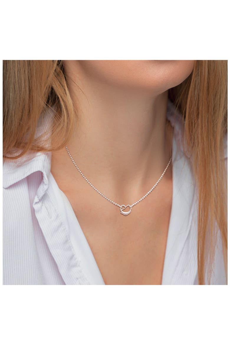 Heart Bead Link Necklace, Alternate, color, SILVER