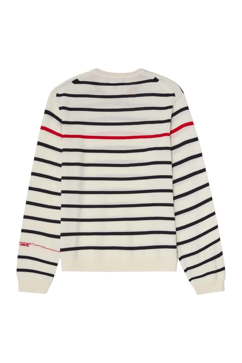 Cooke Engineered Stripe Sweater, Alternate, color, White and Navy