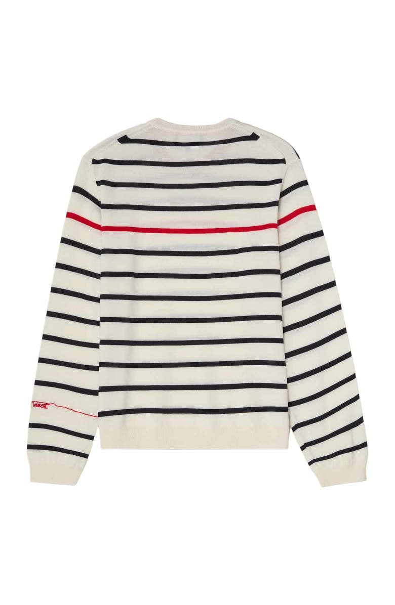 Robert Talbott Cooke Engineered Stripe Sweater, Alternate, color, White And Navy
