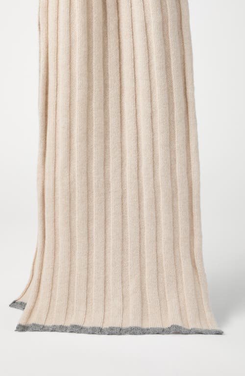 Brunello Cucinelli Cashmere Rib-knit Scarf In Beige