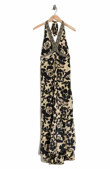 La Fiorentina Printed Maxi Halter Dress