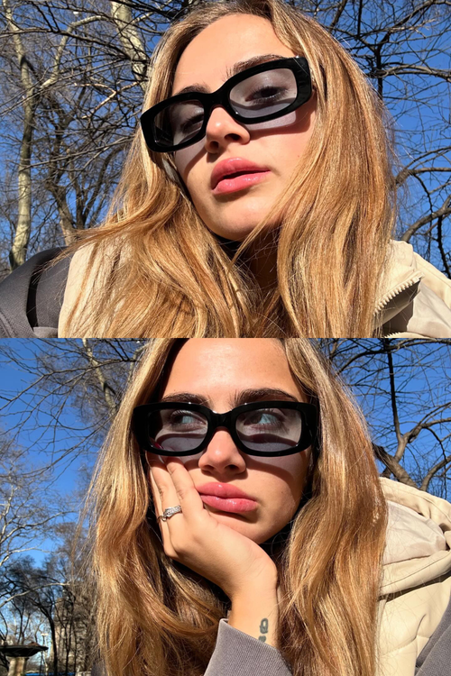 Indy Delancey Rectangular Polarized Sunglasses In Brown