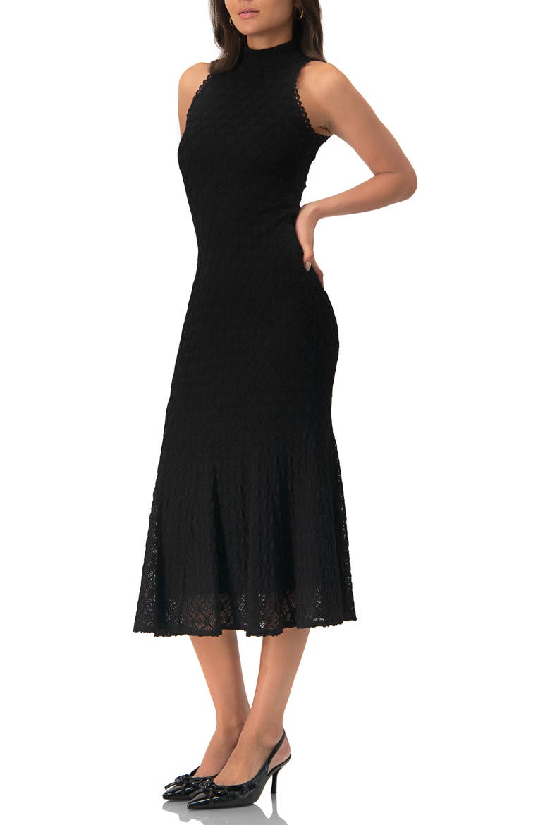 Knitted Midi Dress, Alternate, color, Black