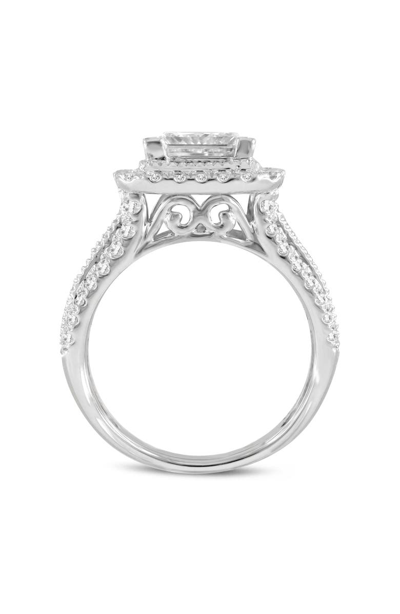 LuvMyJewelry Miroslava 14K White Gold Princess Cut Lab Grown Diamond Halo Engagement Ring - 3.85 Ct, Alternate, color, 14K White Gold
