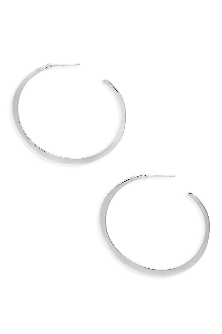 'Arc' Hoop Earrings, Main, color, SILVER