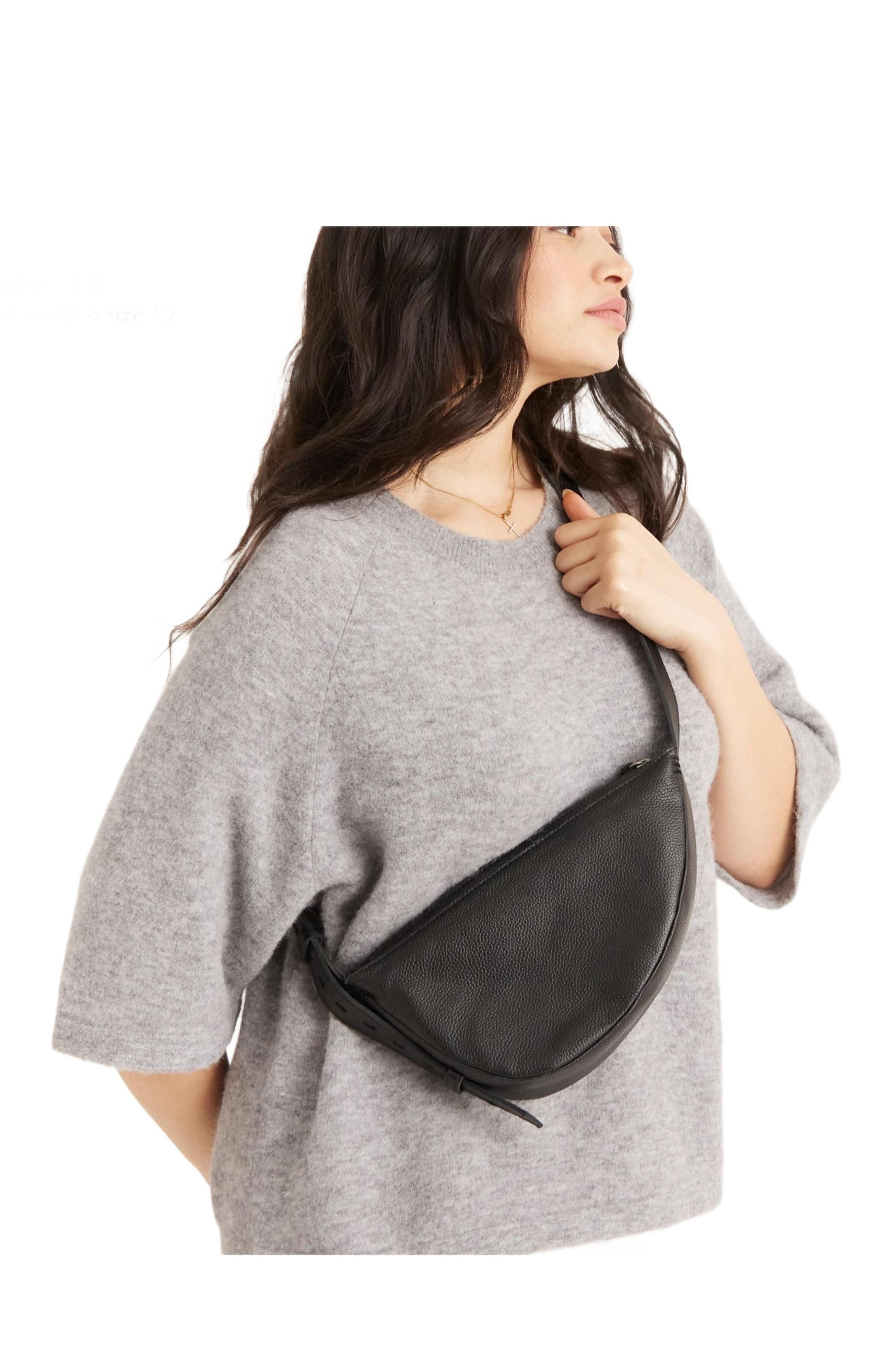 The Sak Tess Sling Leather Bag, Alternate, color, Black