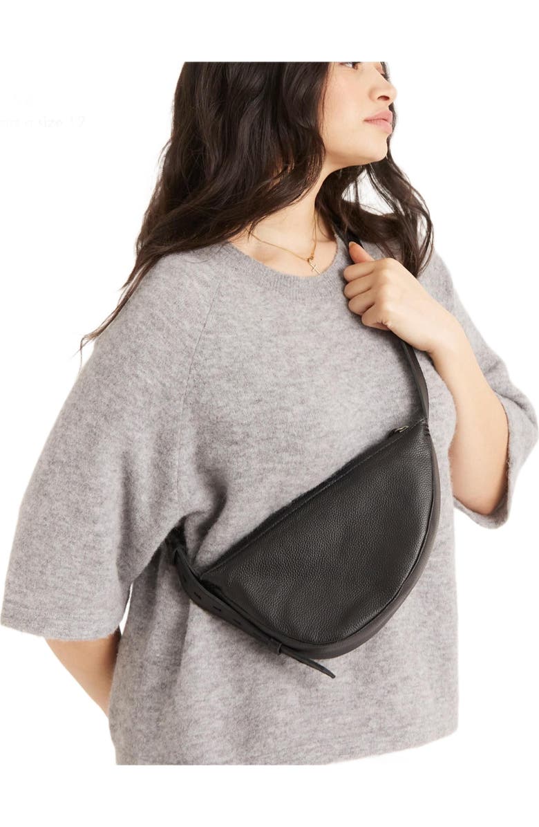 The Sak Tess Sling Leather Bag, Alternate, color, Black