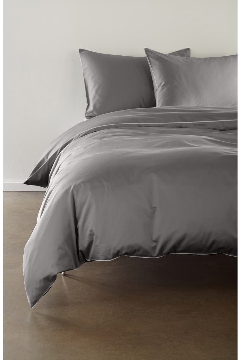 Sateen Duvet Cover & Sham Set, Main, color, GREY NICKEL