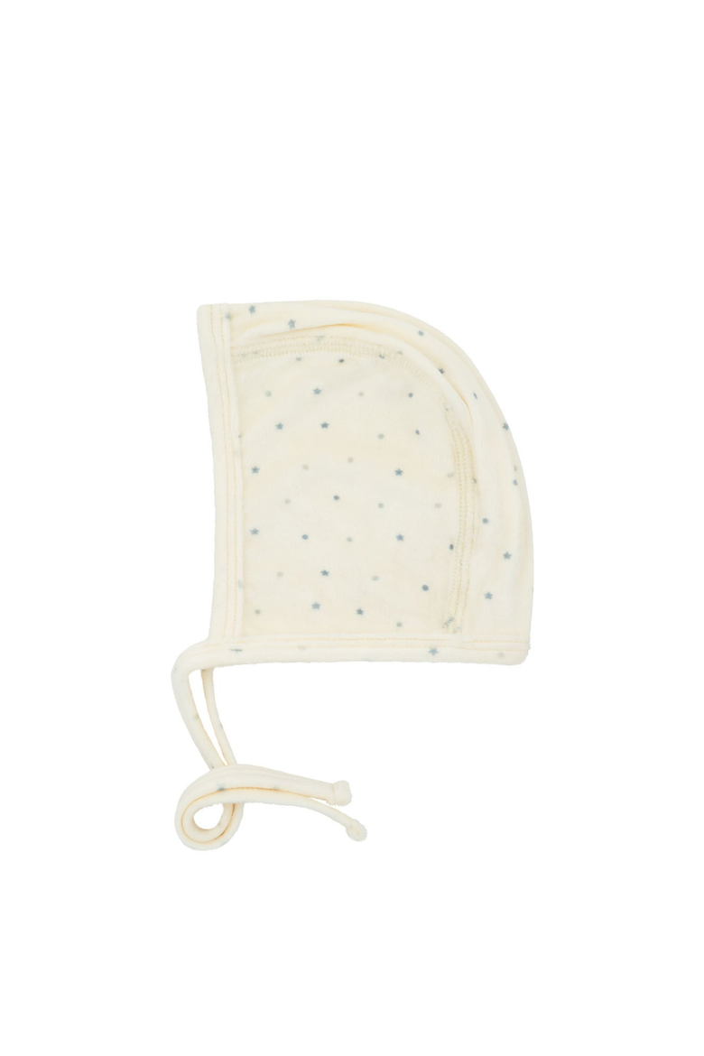 Boys Velour Dot Pattern Wrap Bonnet, Main, color, Boy Print