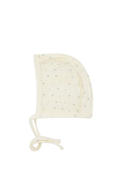 Boys Velour Dot Pattern Wrap Bonnet
