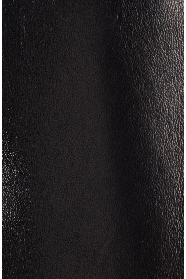 High Collar Leather Jacket, Alternate, color, 1000 BLACK