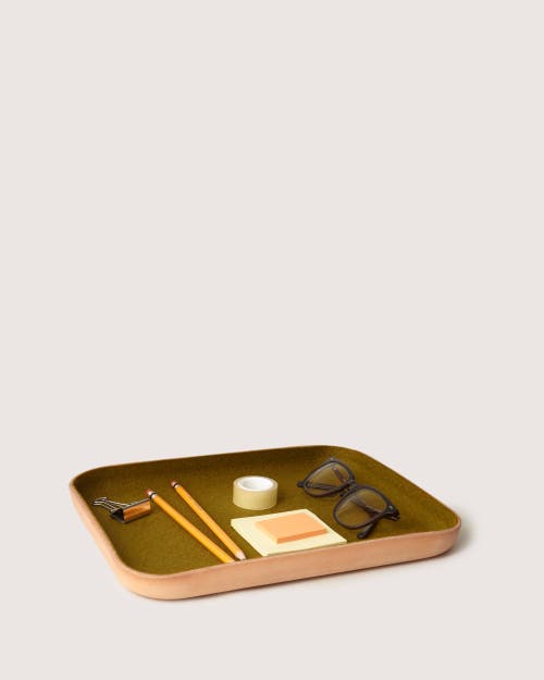 Graf & Lantz Graf Lantz Kawabon Leather/merino Wool Large Tray In Golden Moss Vachetta