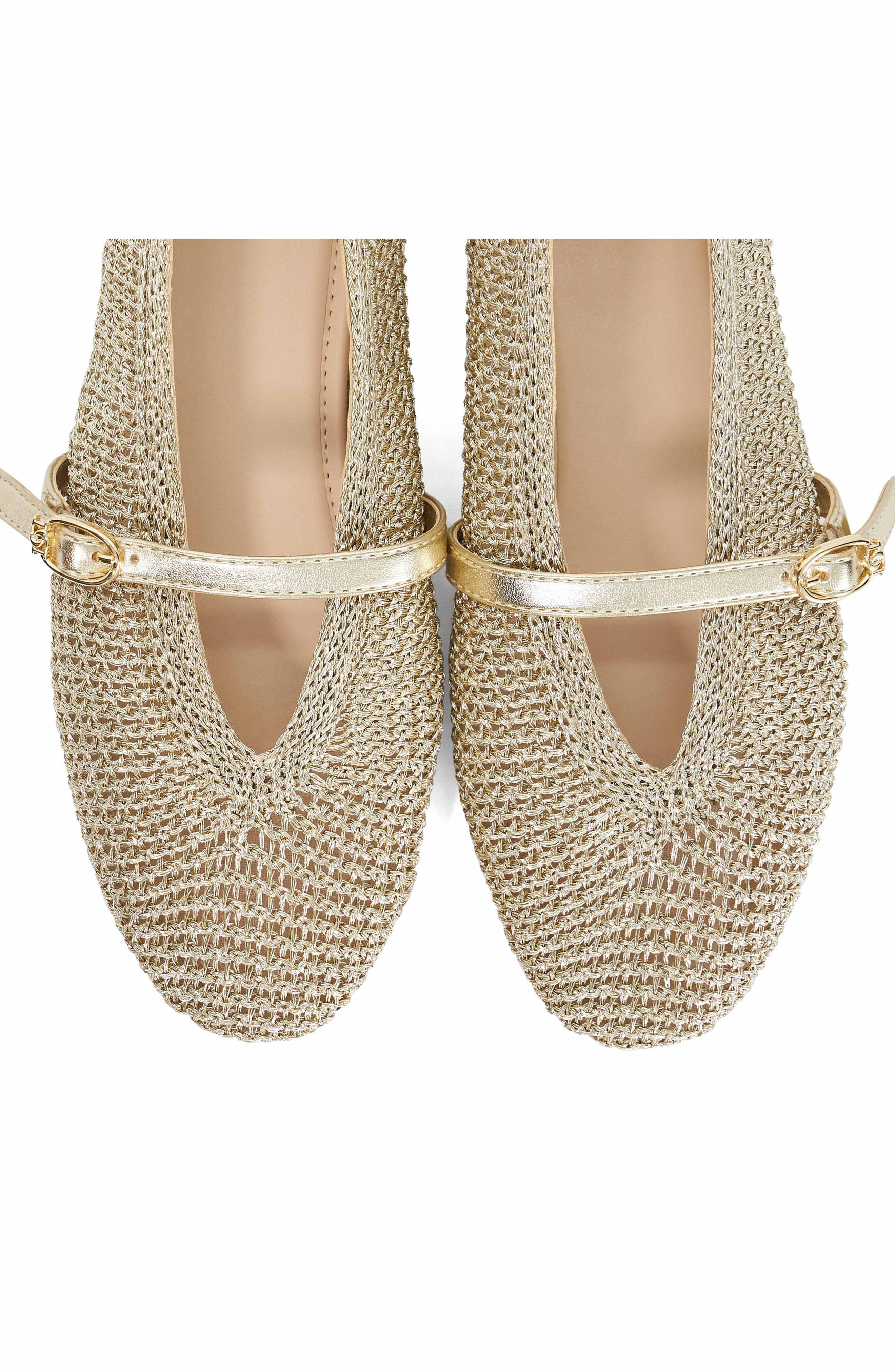 Dune London Halmada Mary Jane Flat, Alternate, color, Gold
