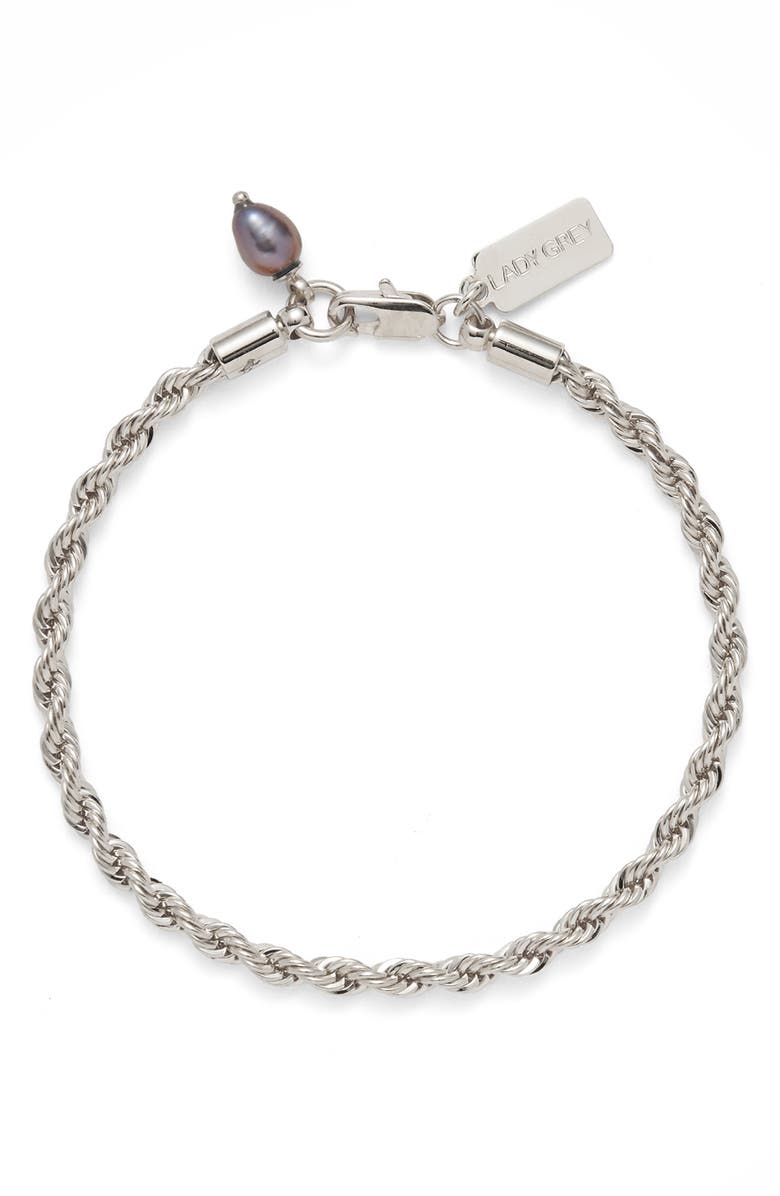 Lady Grey Rope Chain Bracelet, Main, color, Silver