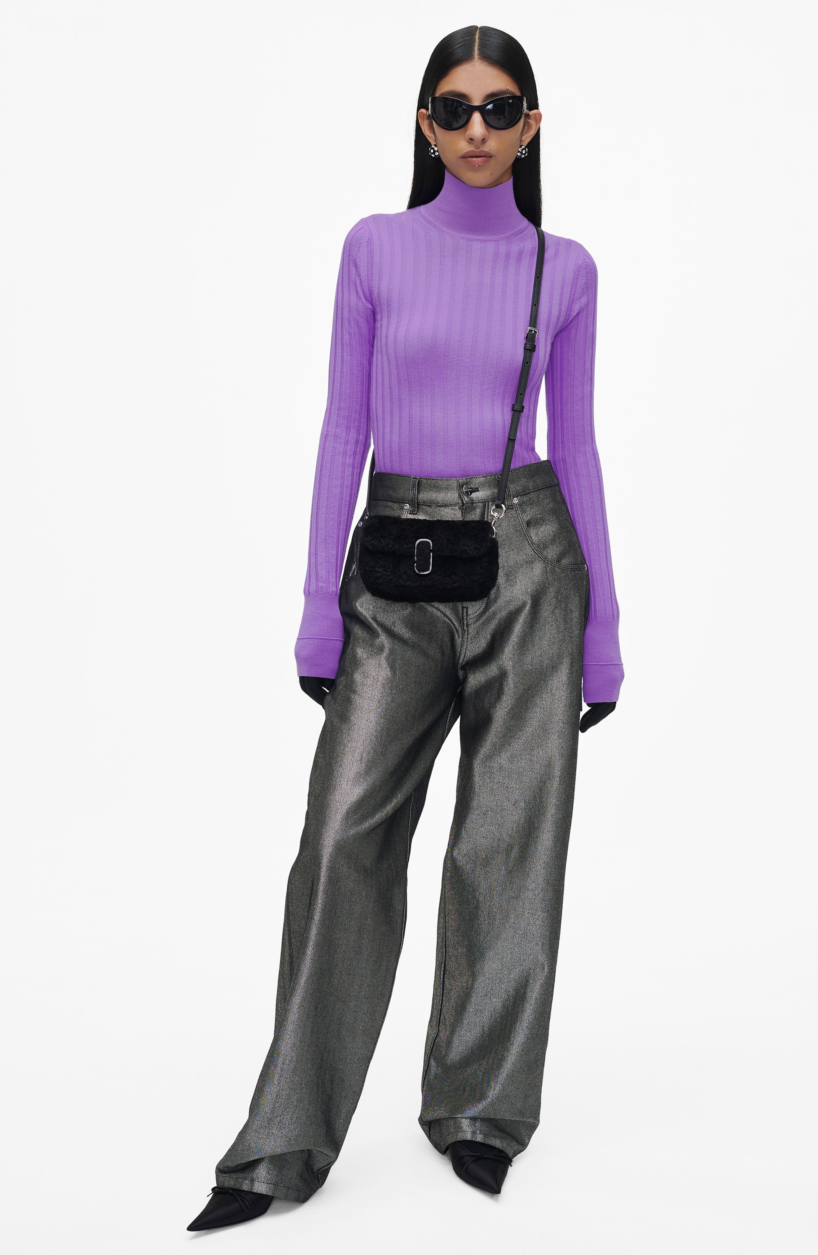 Marc Jacobs Mini The Teddy J Marc Faux Fur Shoulder Bag, Alternate, color, 