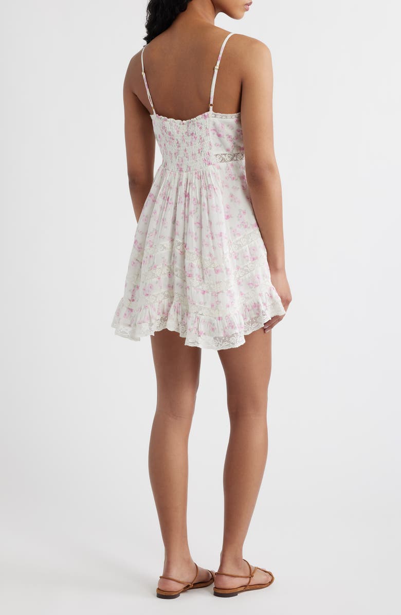 LoveShackFancy Alonna Floral Print Minidress, Alternate, color, Rustic Orchid