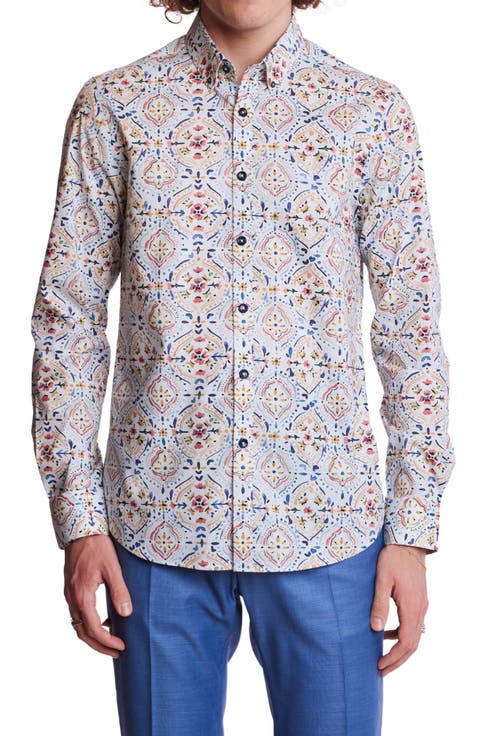 Brian Stretch Cotton Button-Down Shirt