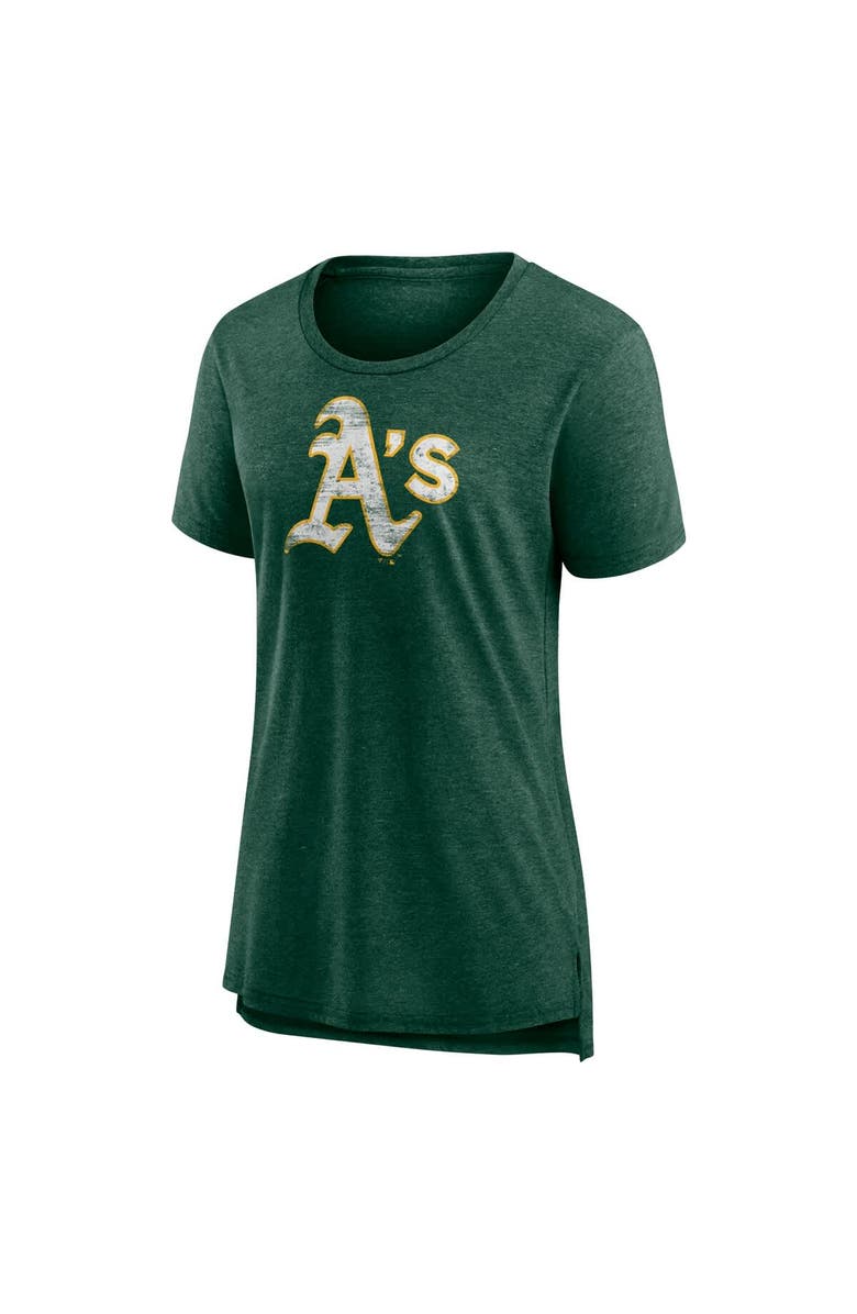 Fanatics MTO Label Women's Green Athletics Weathered Official Logo Tri-Blend T-Shirt, Alternate, color, Green