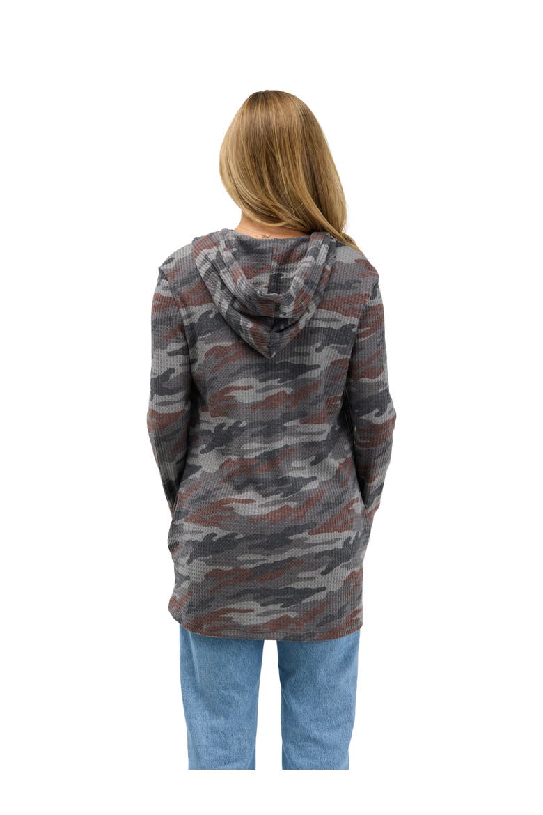 Essential Womens Hooded Open Front Cardigan Jacket, Alternate, color, Grey Multi