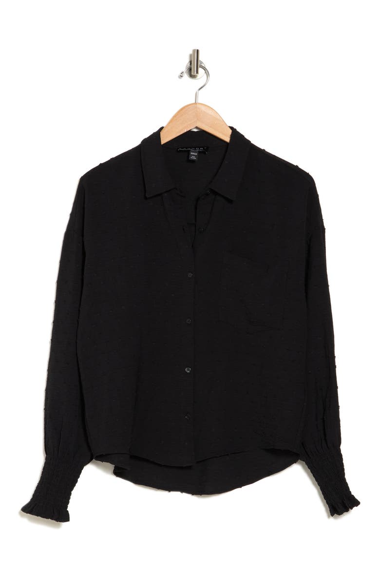 Button-Up Shirt, Alternate, color, BLACK