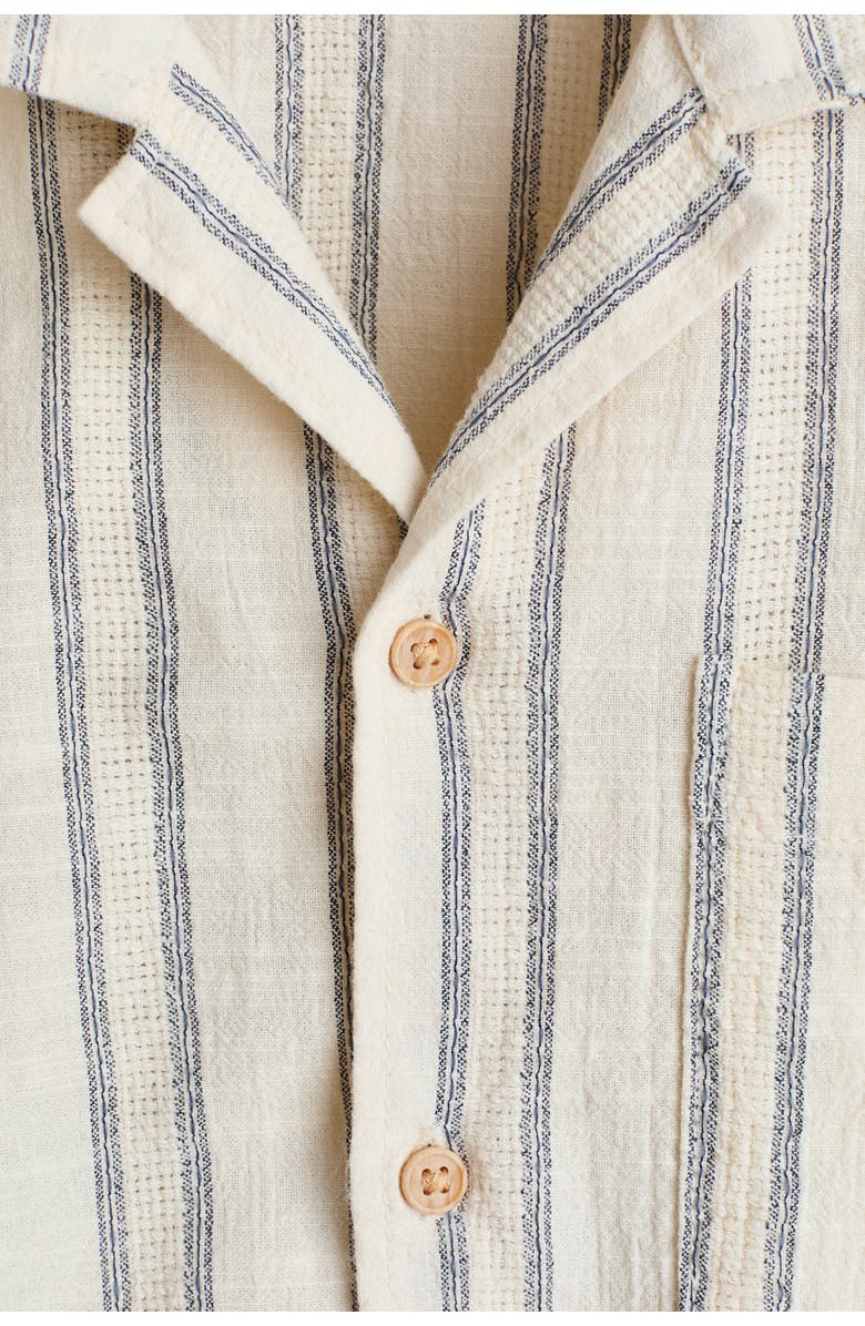 H&M Cotton-blend Resort Shirt, Alternate, color, White/Striped