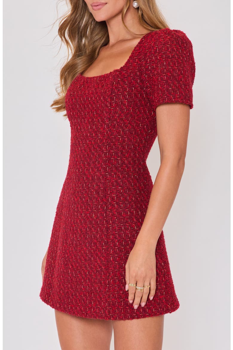 Blair Tweed Minidress, Alternate, color, RED