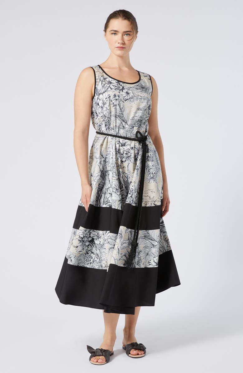 Marina Rinaldi Nandina Print Border Sleeveless Maxi Dress, Alternate, color,