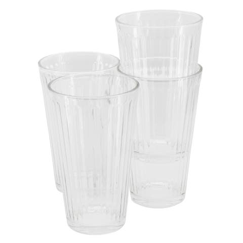 Moonstone 4 Piece 16 Ounce Glass Tumbler Set