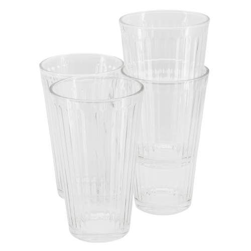 Gibson Home Moonstone 4 Piece 16 Ounce Glass Tumbler Set In Transparent