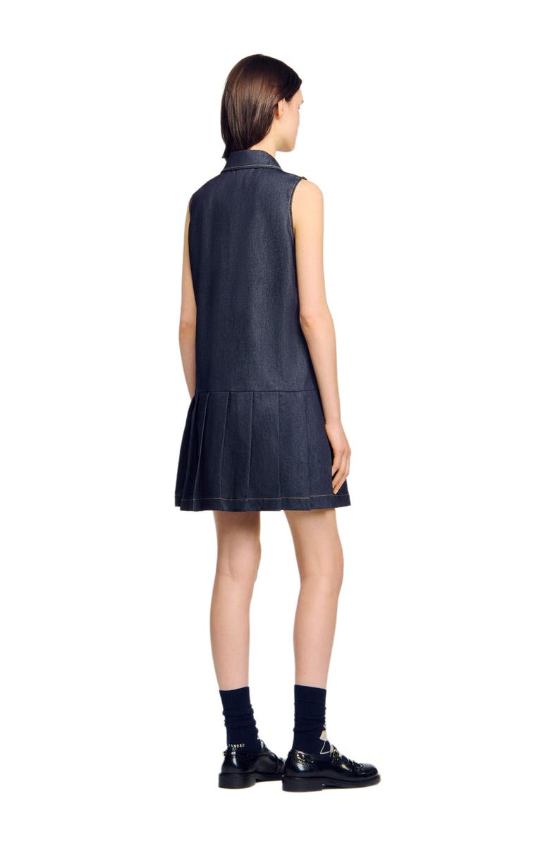 SANDRO Short denim dress, Alternate, color, Deep Blue