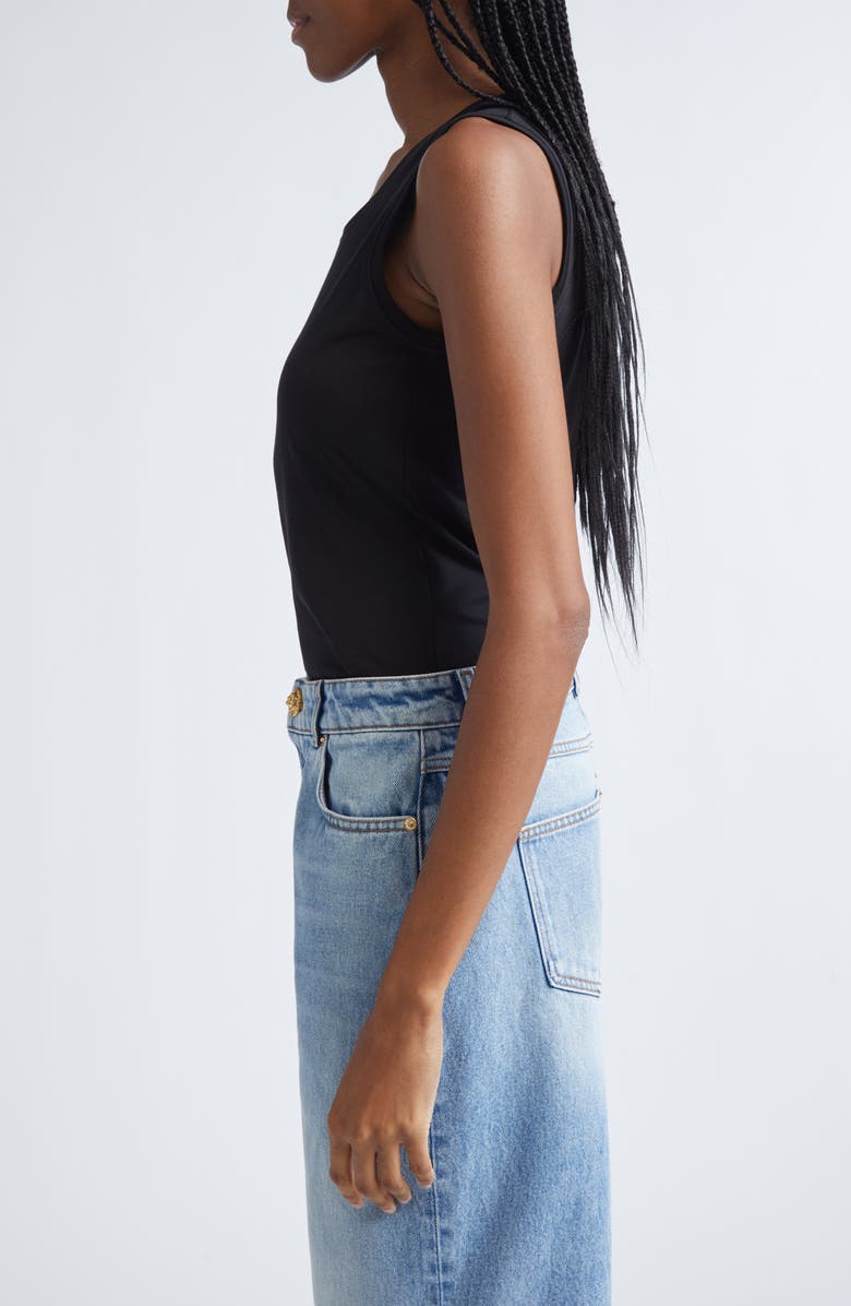 Balmain Logo Graphic Tank, Alternate, color, Black/ White