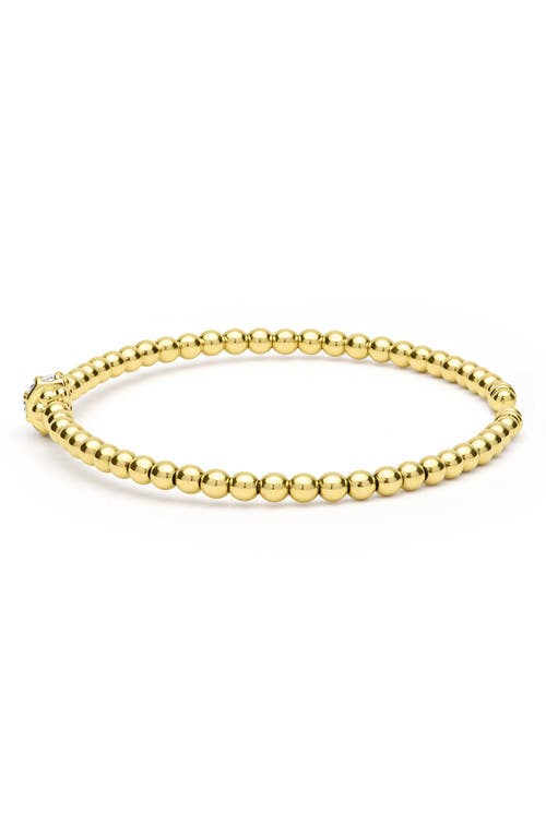 Lagos 18k Yellow Gold Caviar Gold Diamond Rondelle Bead Flex Bangle Bracelet In Gold