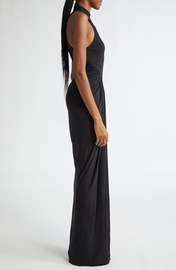 【関税&送料込】Alaia Alaia Draped Maxi Dress ALAÏA: Green Draped Maxi Dress | SSENSE
