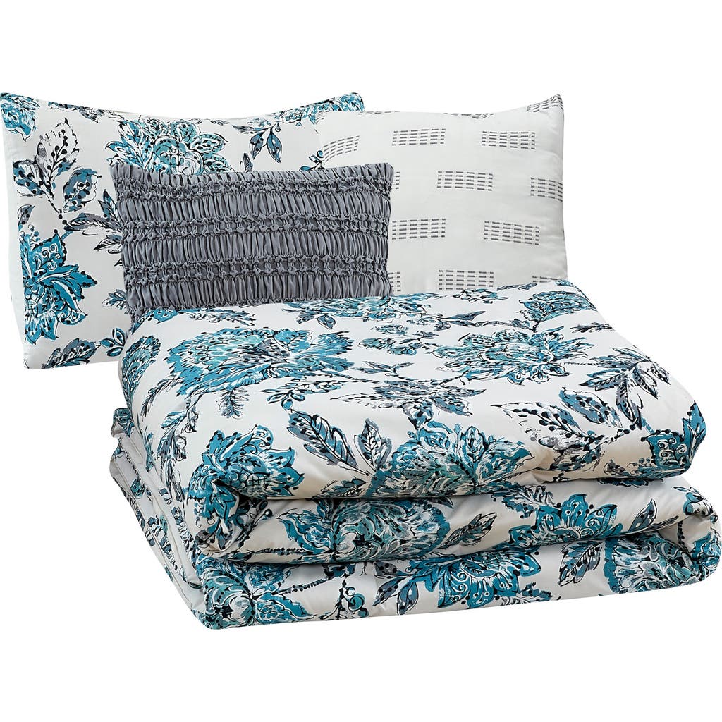 Modern Threads Floral Print Microfiber 5-piece Comforter Set