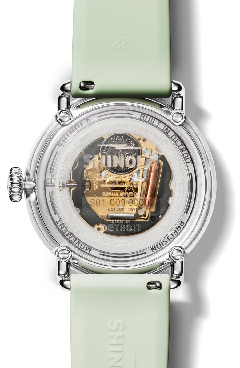 Shinola Detrola The Mint Condition Silicone Strap Watch, 43mm, Alternate, color, 