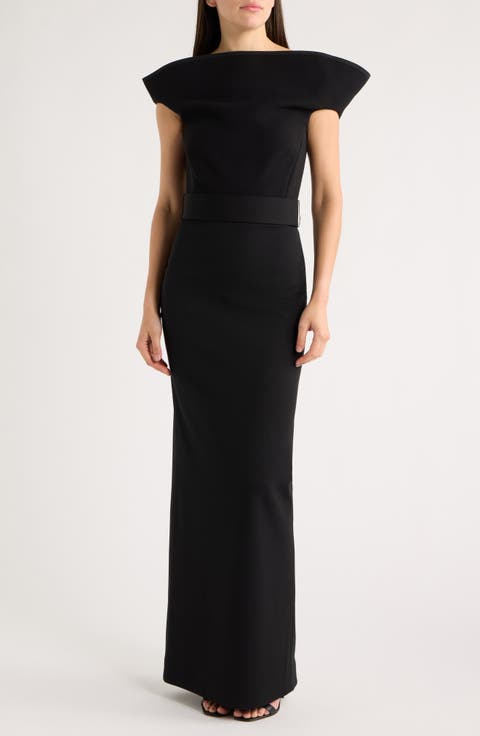 Faro Crepe Column Gown