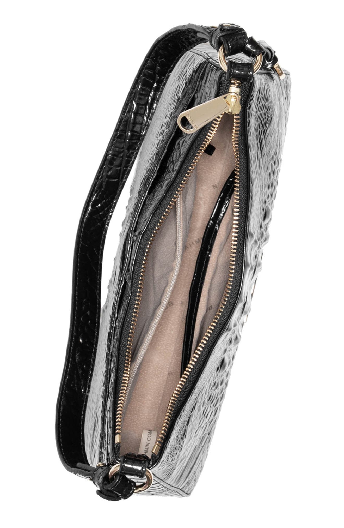 Brahmin Esme Croc Embossed Leather Shoulder Bag, Alternate, color, 