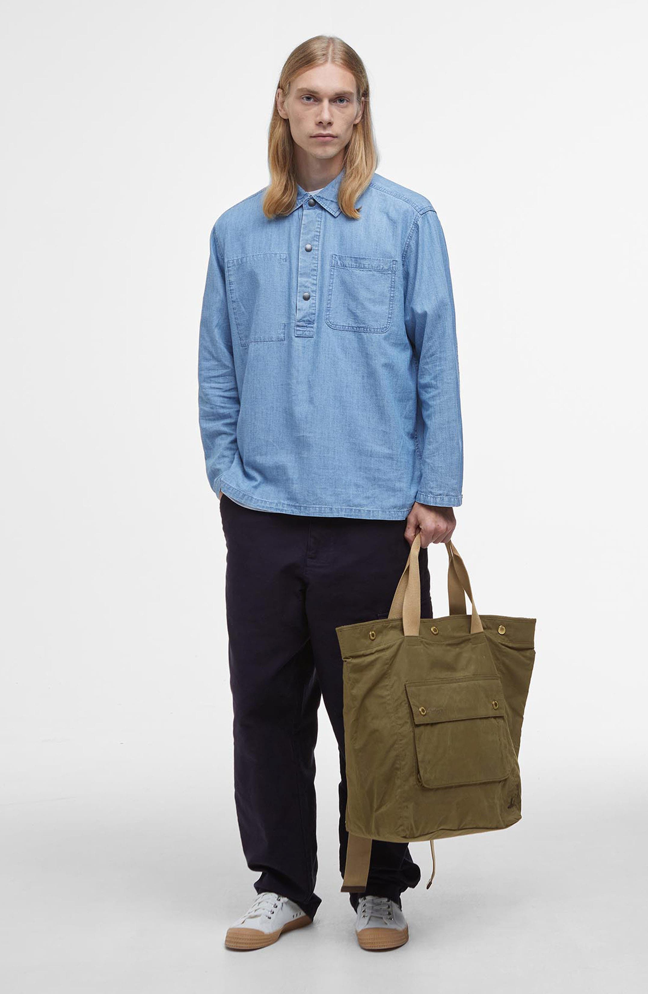 Barbour Transport Cotton Canvas Tote, Alternate, color, Dusky Green