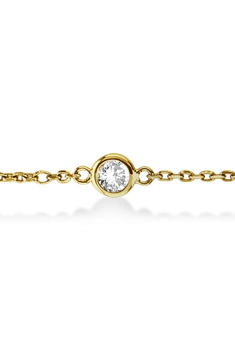 Diamond Anklet Bracelet Bezel Set 14K, Alternate, color, 0.50ct,Yellow Gold