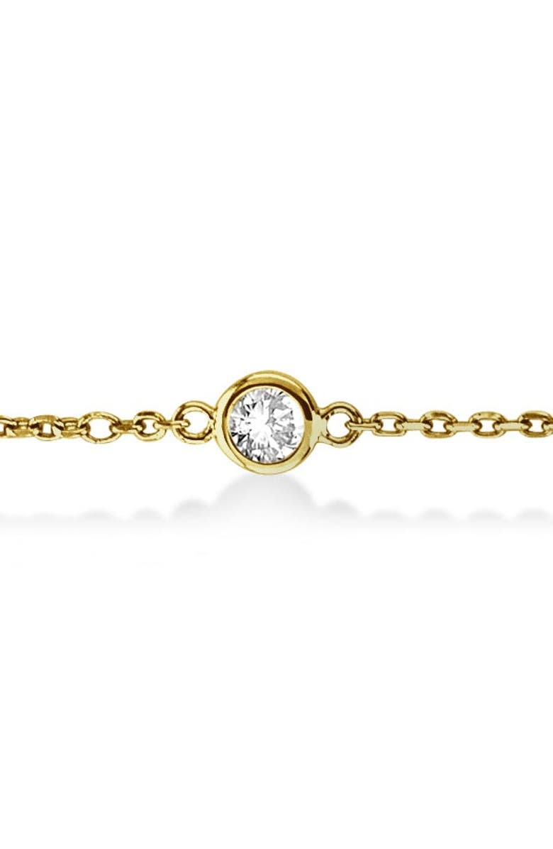 ALLUREZ Lab Diamond Anklet Bracelet Bezel Set 14K, Alternate, color, 1.0Ct,Yellow Gold